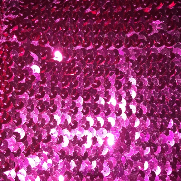 Pink metallic glitter Sequin high waisted shorts - Picture 3 of 3